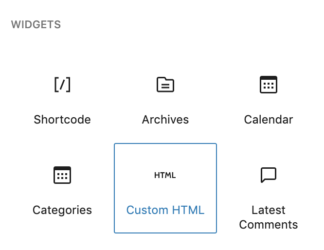 Add a WordPress HTML widget